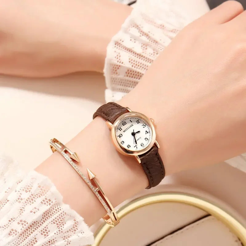 Retro Leather Ladies Watch