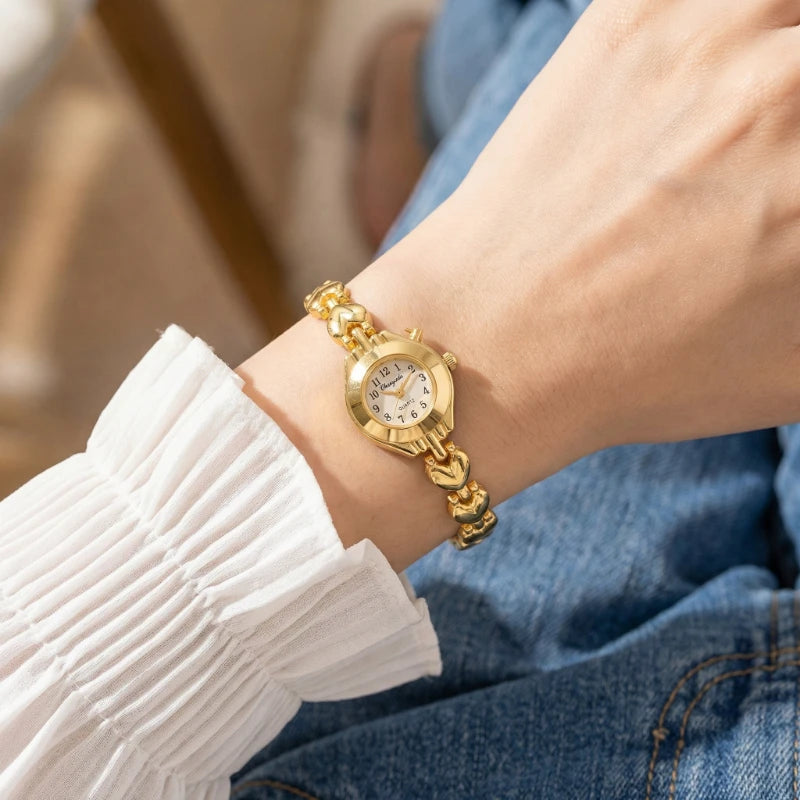 Gold Small Dial Ladies Quartz Watch