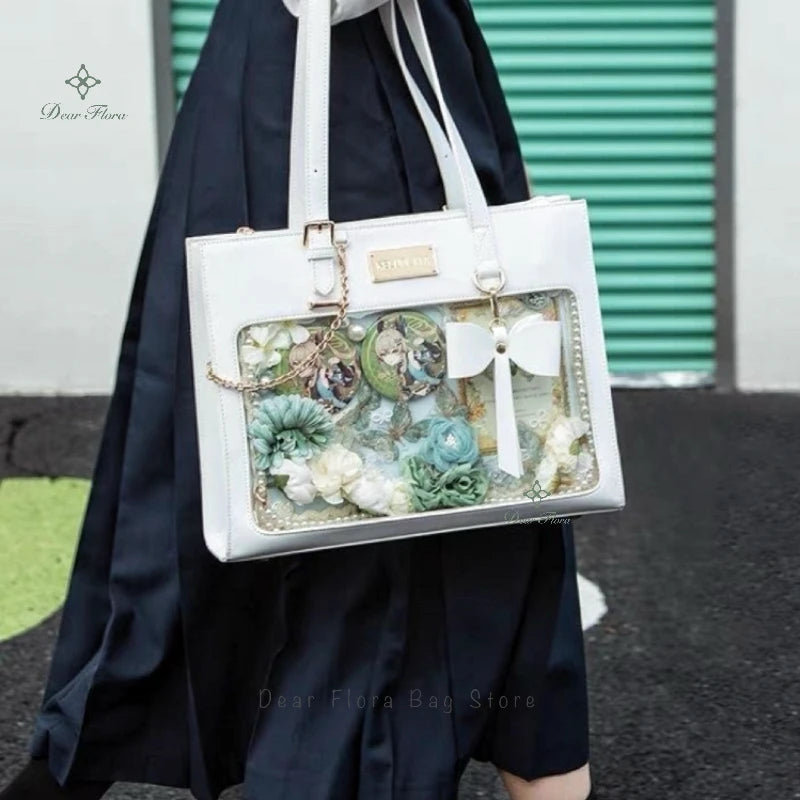 Transparent Bow Tote Bag