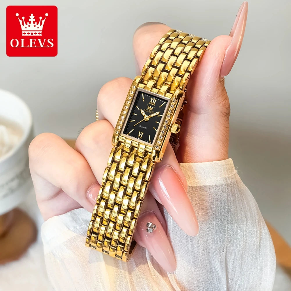 OLEVS Gold Square Quartz Watch