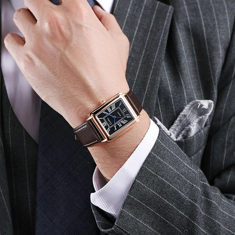 Men's Fashion Leather Strap Quartz Watch