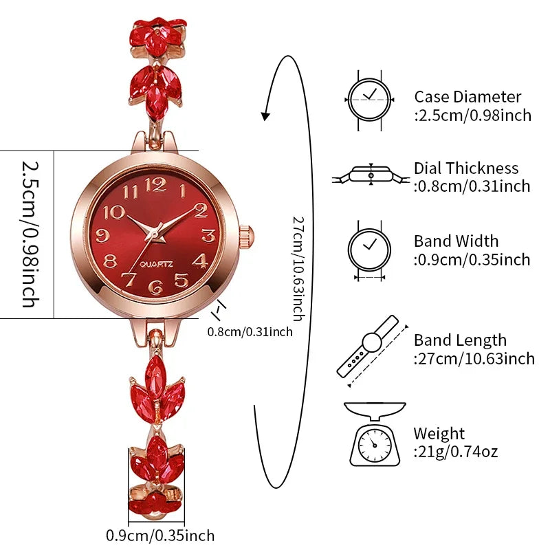 Women's Arabic Dial Rhinestone Quartz Watch
