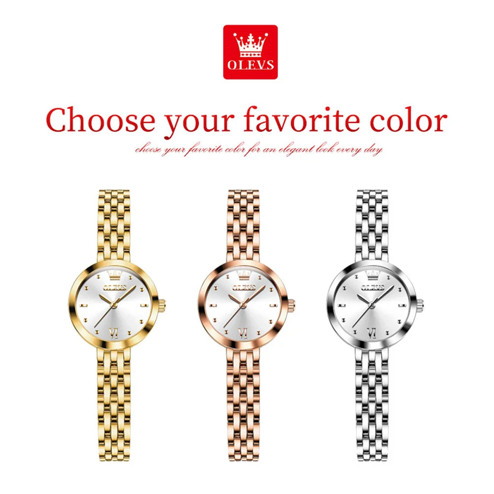 OLEVS Gold Waterproof Ladies Watch