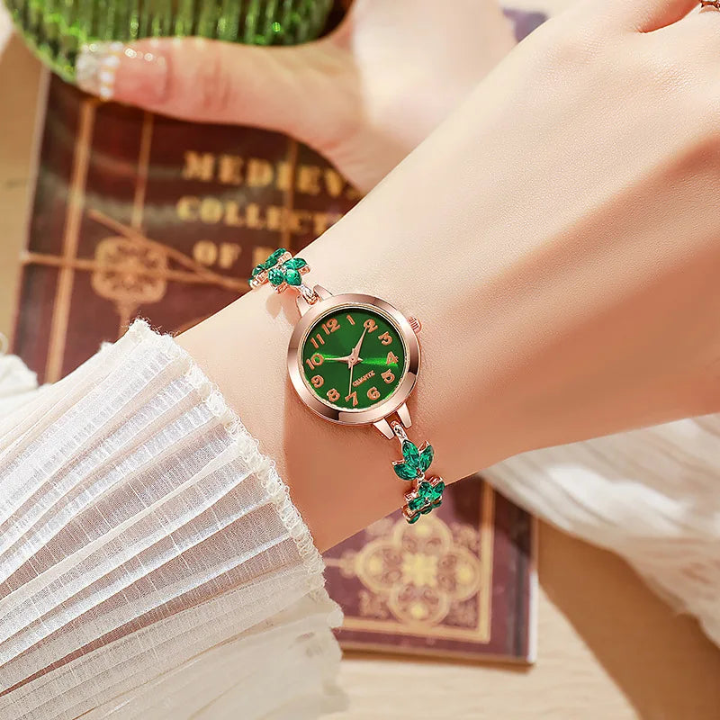 Women's Arabic Dial Rhinestone Quartz Watch