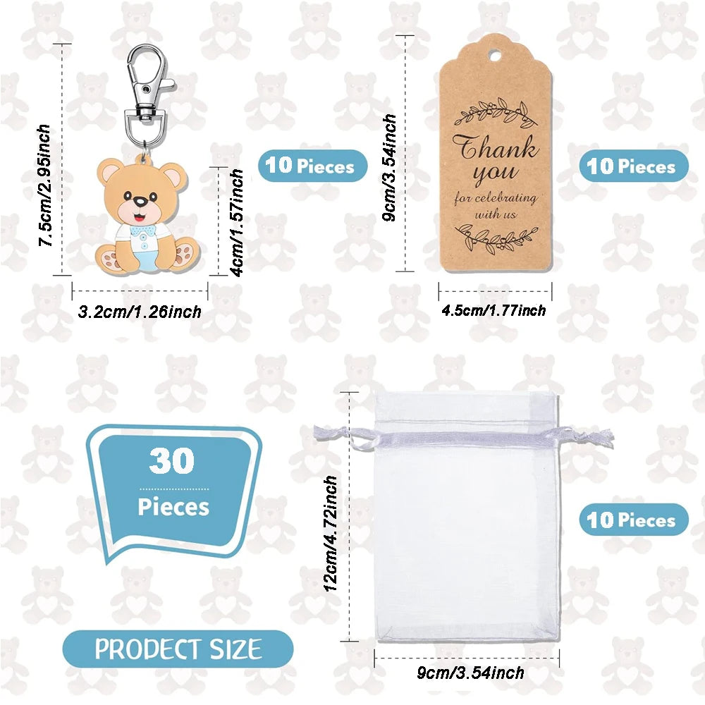 Baby Shower Gift Set Keychains Bags Cards