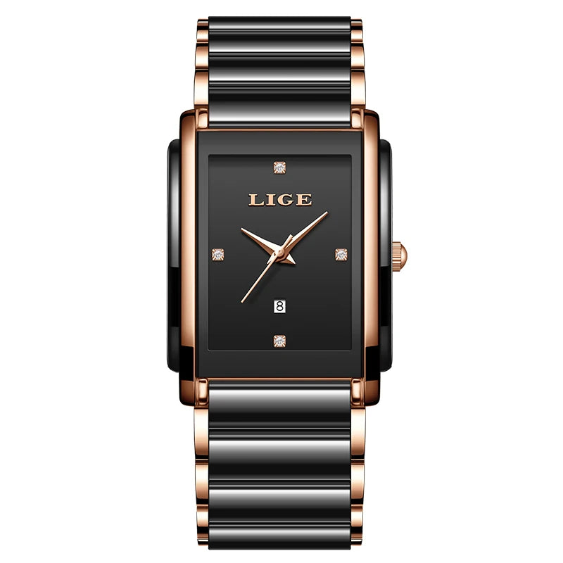 LIGE Women's Ceramic Strap Quartz Watch