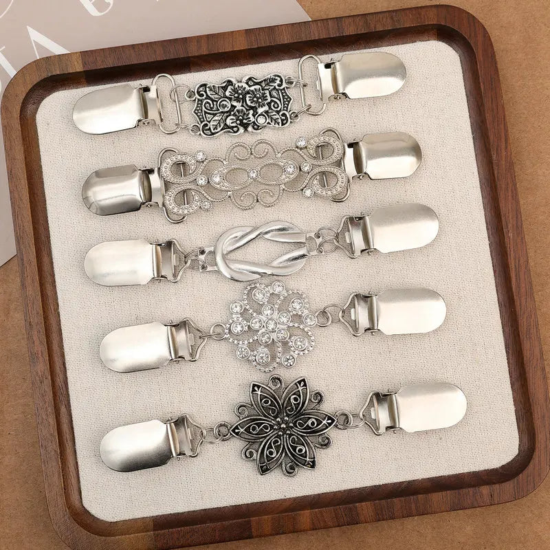 Floral Cardigan Shawl Clips
