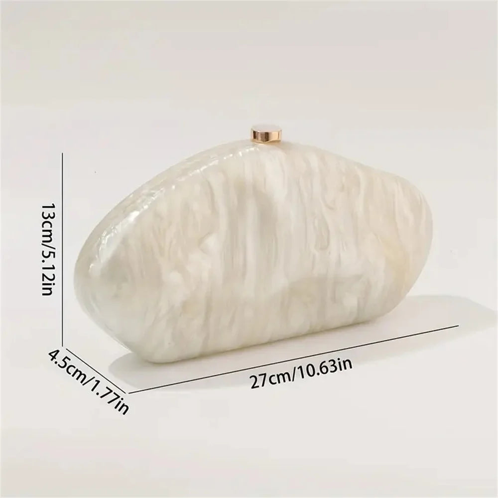 Women's Acrylic Shell Box Evening Shoulder Bag