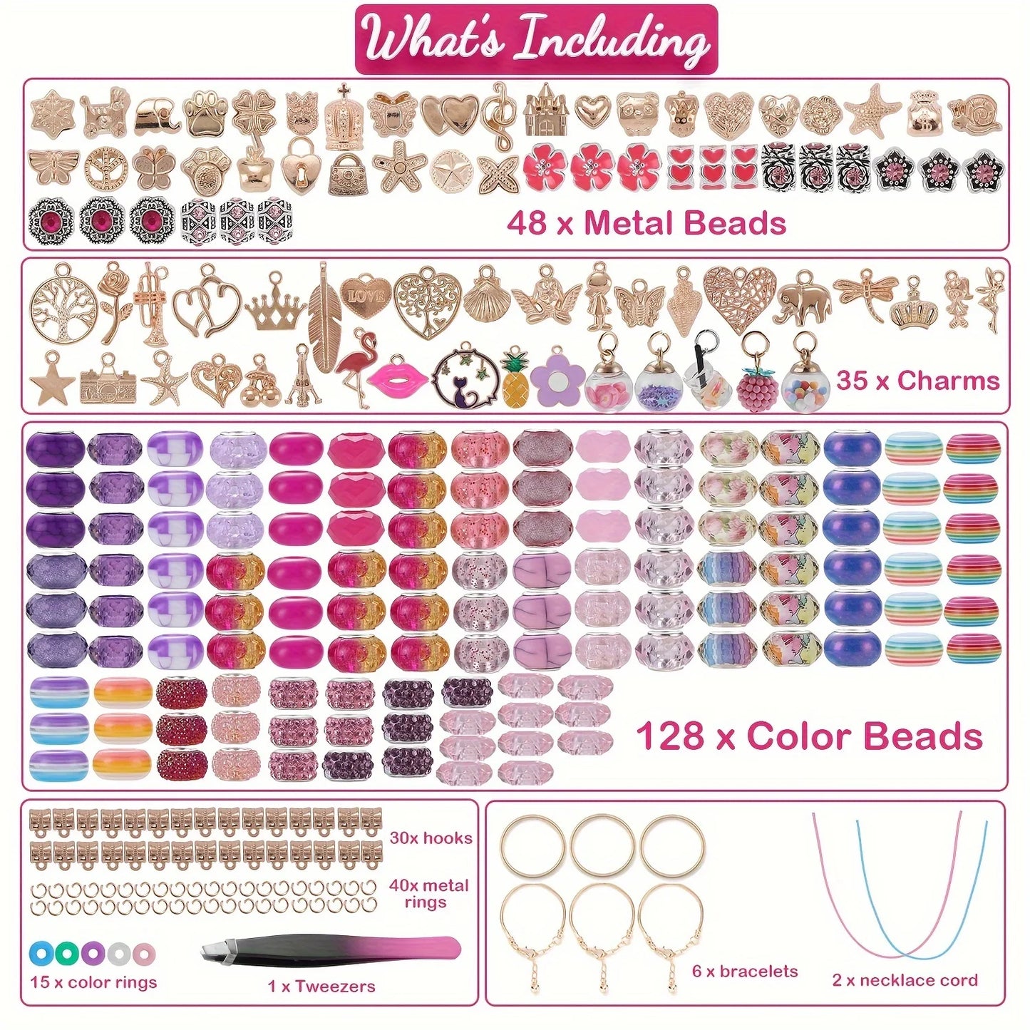 Charm Bracelet Making Kit 305 Pcs Beads