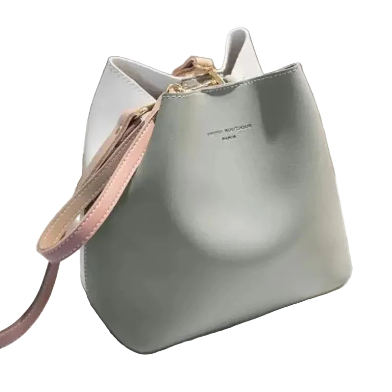 PU Leather Bucket Crossbody Bag