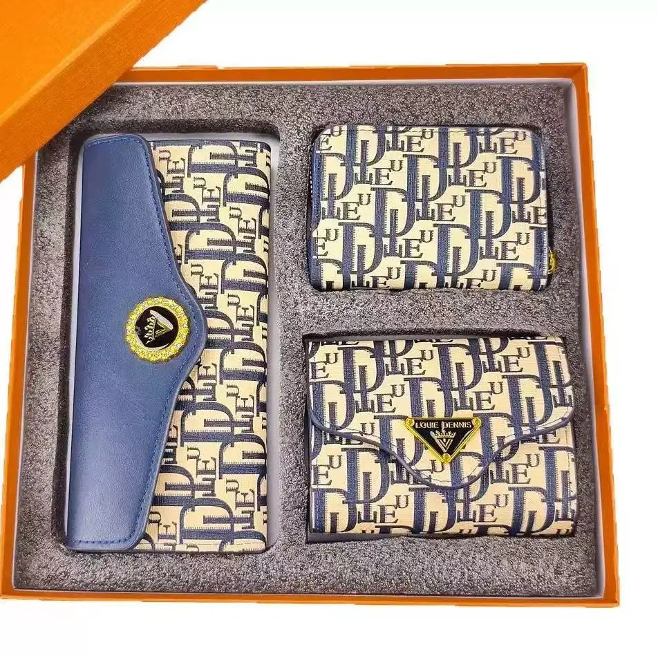 Women's Leather Wallet Card Holder Gift Set