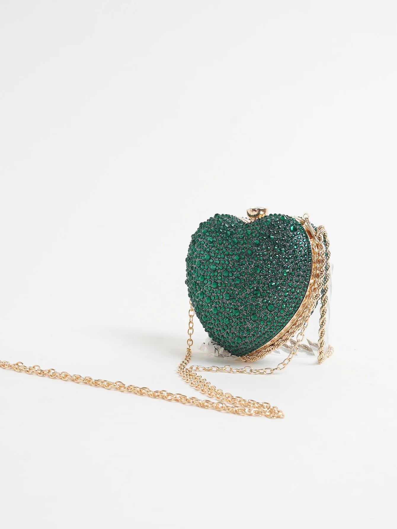 Women's Rhinestone Heart Evening Clutch Bag