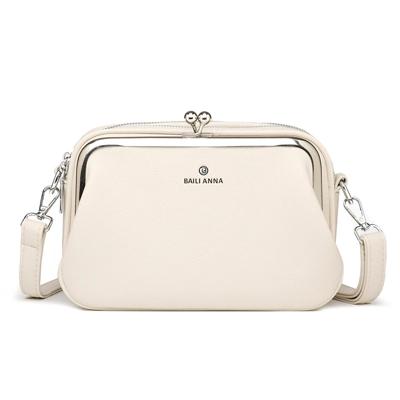 Women's Soft Leather Multi-Pocket Crossbody Bag