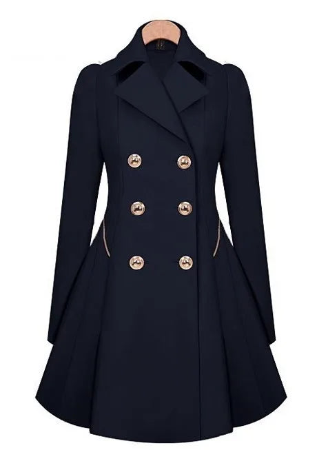 A-Line Button Women Trench Coat