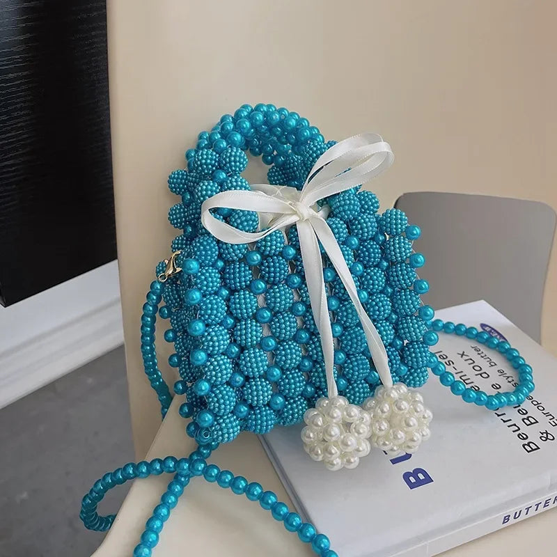 Women's Bow Beaded Mini Crossbody Bag