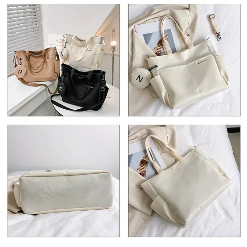 Canvas Crossbody Tote Bag