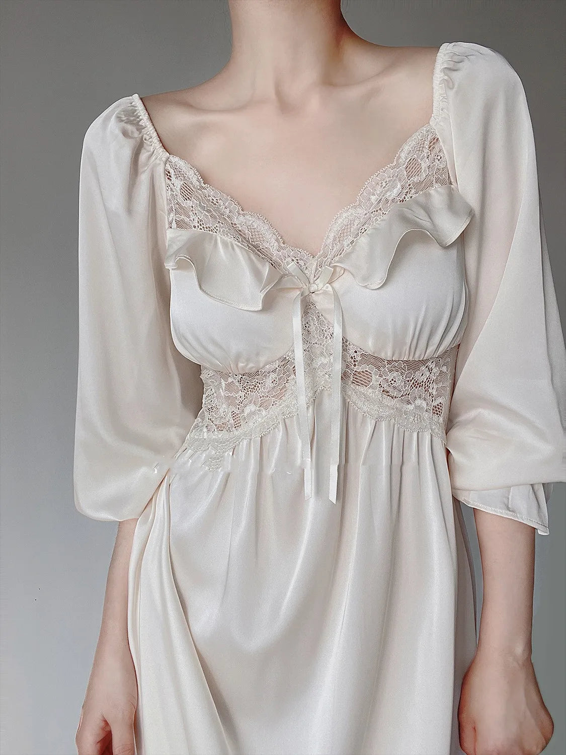 Women's French Lace Nightgown Elegant