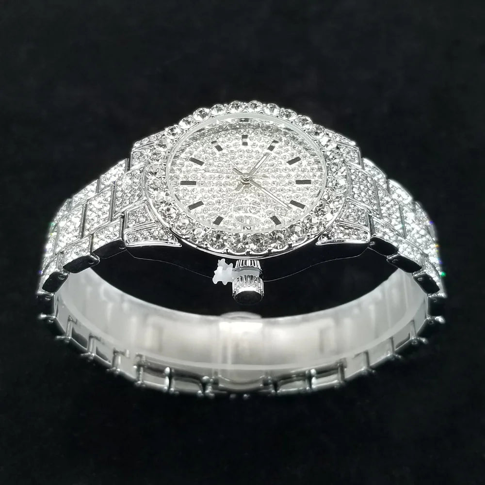 Iced Out Diamond Quartz Watch
