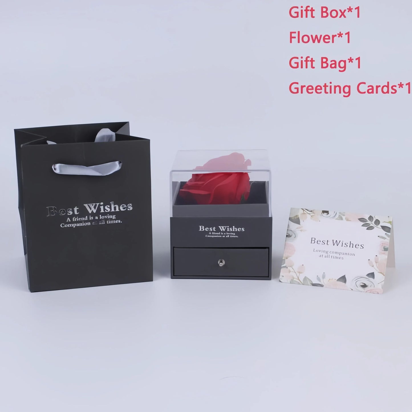 Eternal Rose Heart Necklace Gift Box