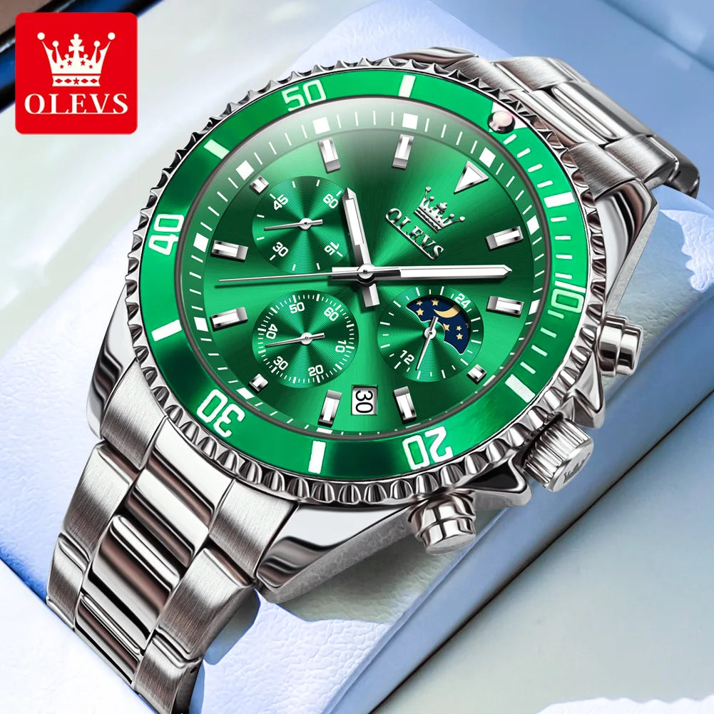 OLEVS Men's Luminous Quartz Watch Steel