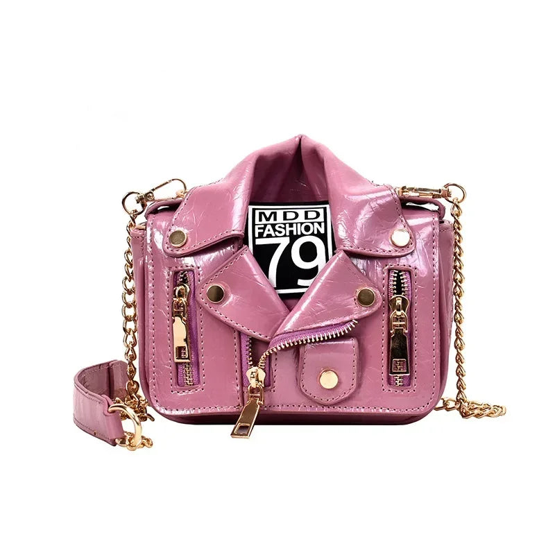 Women's PU Leather Motorcycle Shoulder Bag