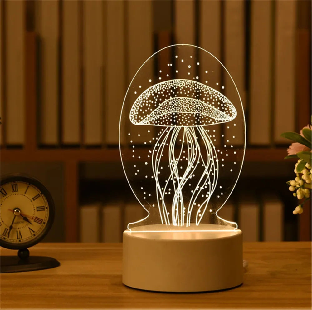 3D Acrylic Neon Sign LED Night Light USB