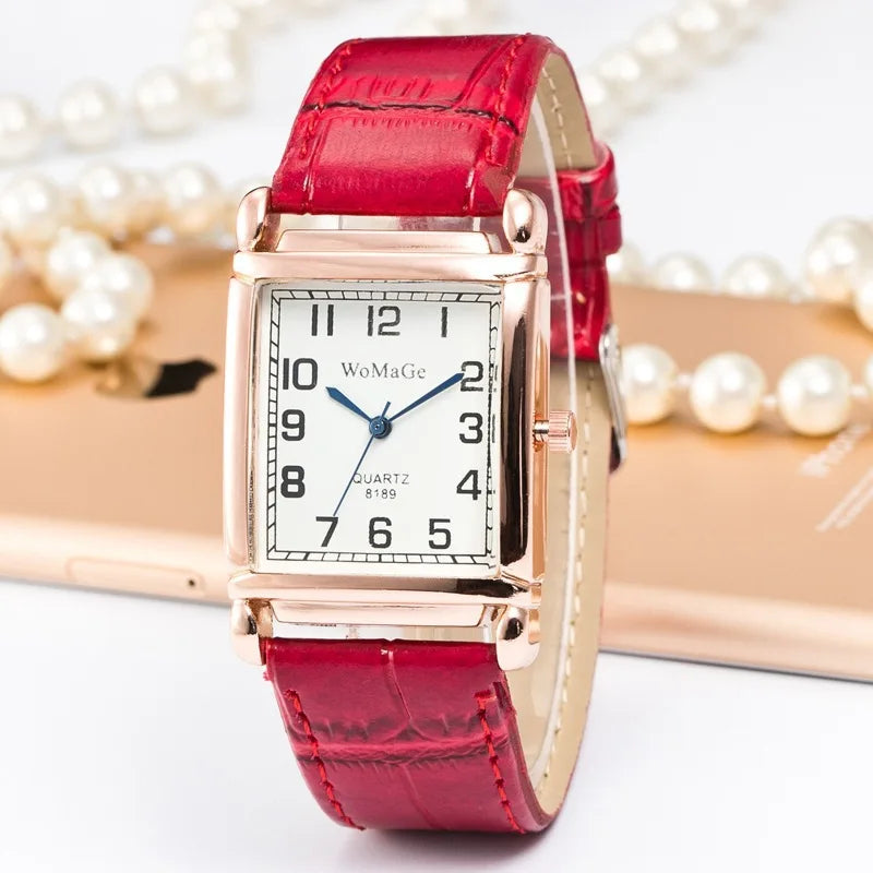 Women's Rose Gold Square Quartz Watch