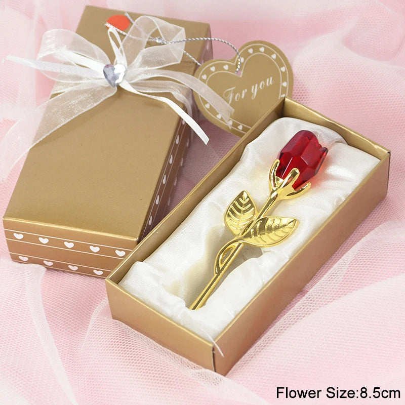 Crystal Bear Rose Valentine Wedding Gift