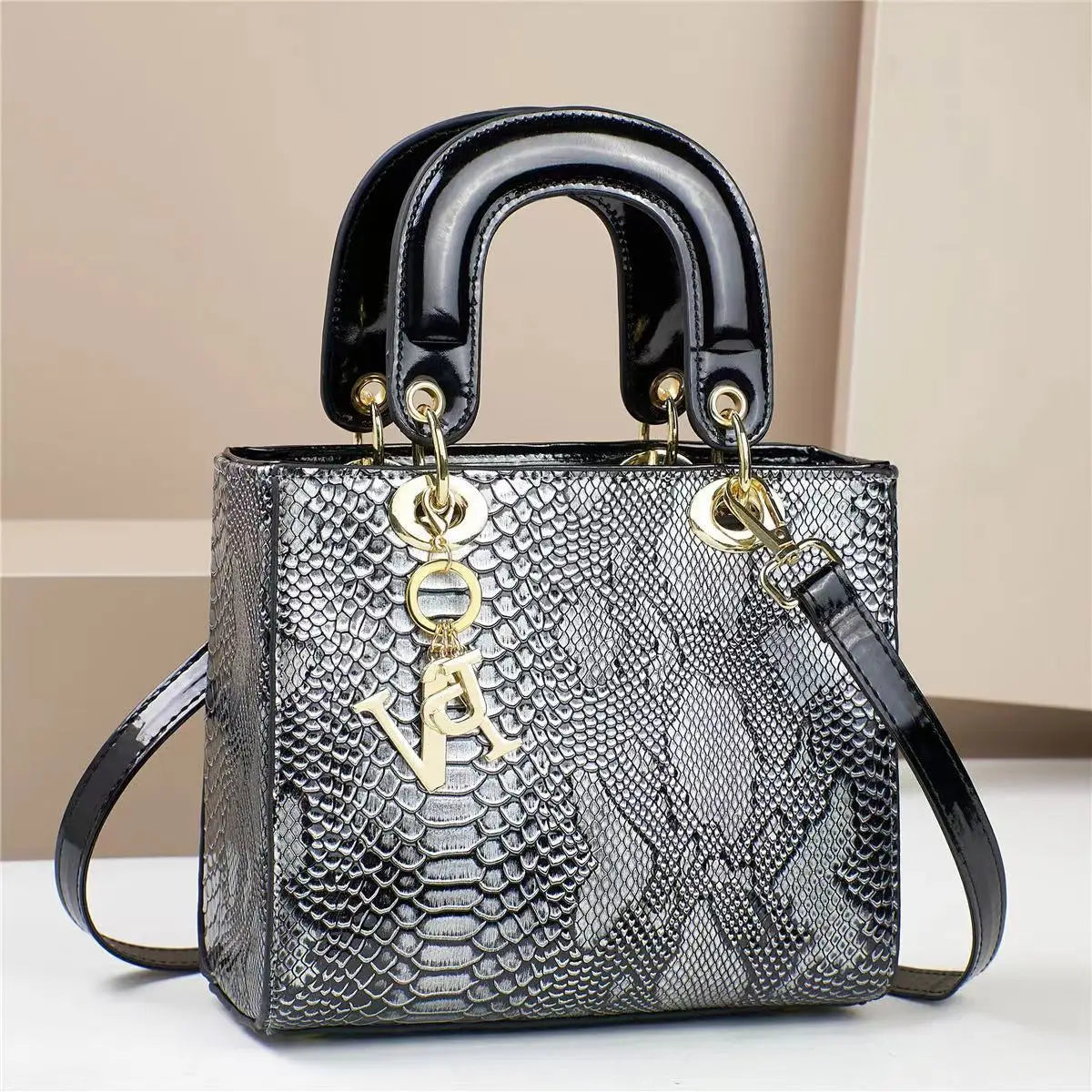 Women's Bright Leather Crossbody Shoulder Bag