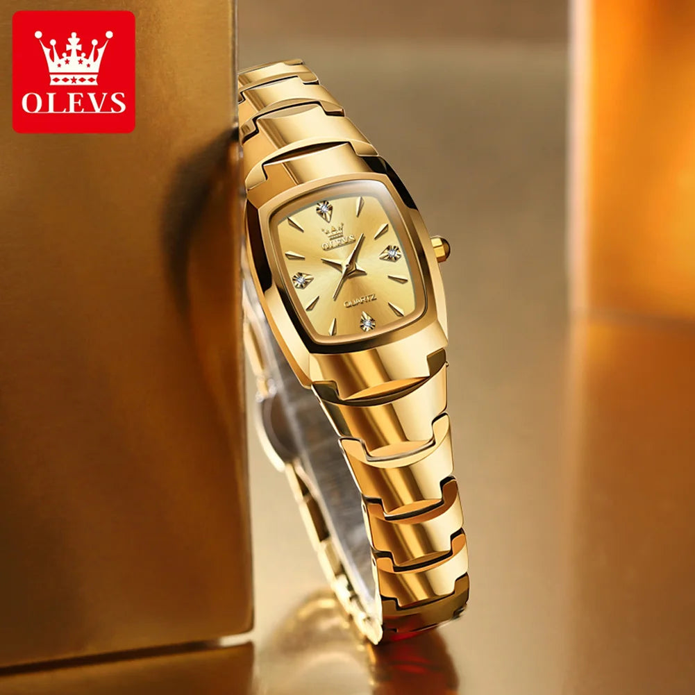 OLEVS Tonneau Steel Ladies Watch