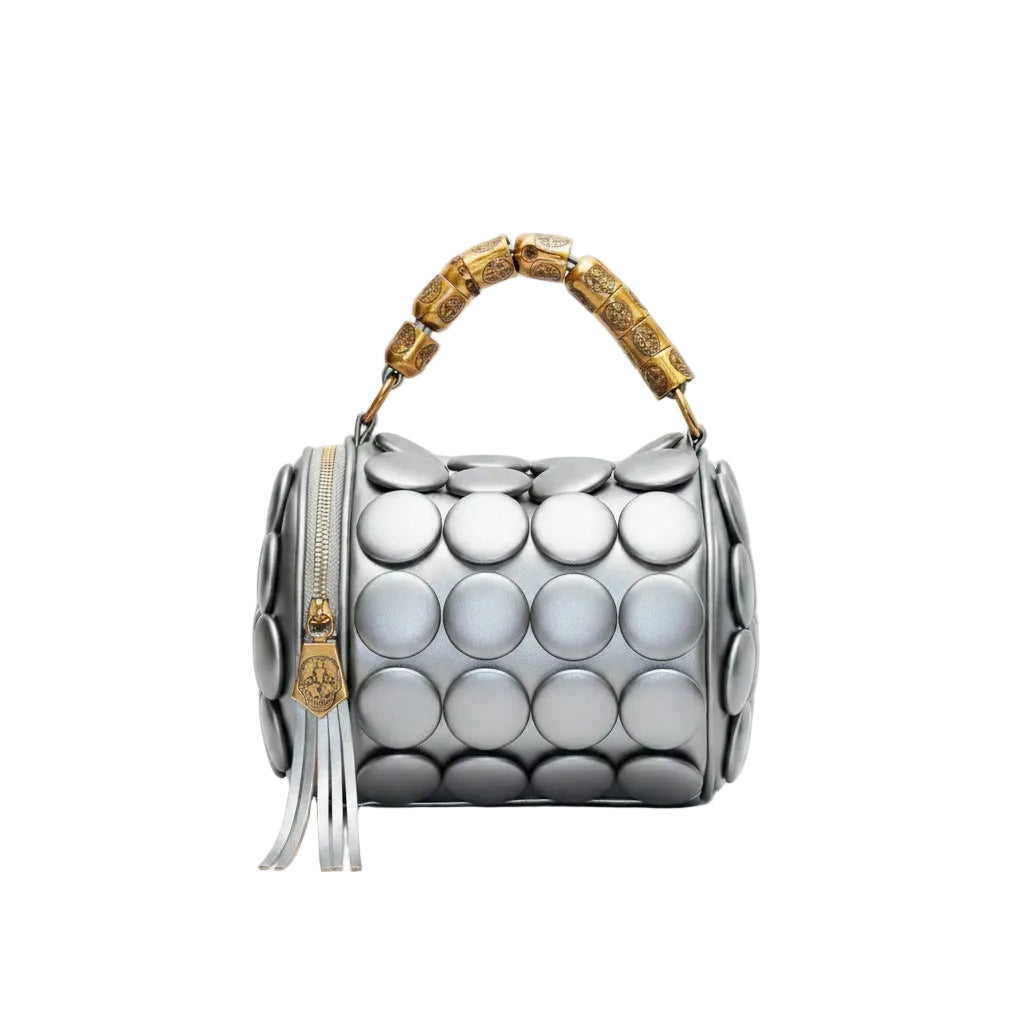 Women's Leather Bucket Messenger Tote Bag