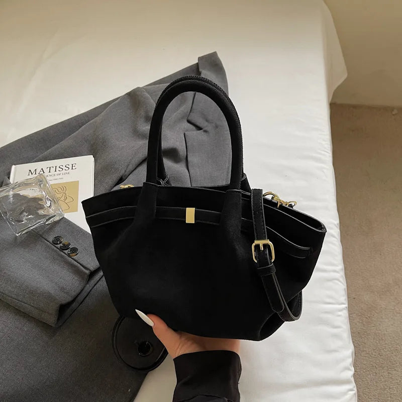 Suede Tote Shoulder Bag