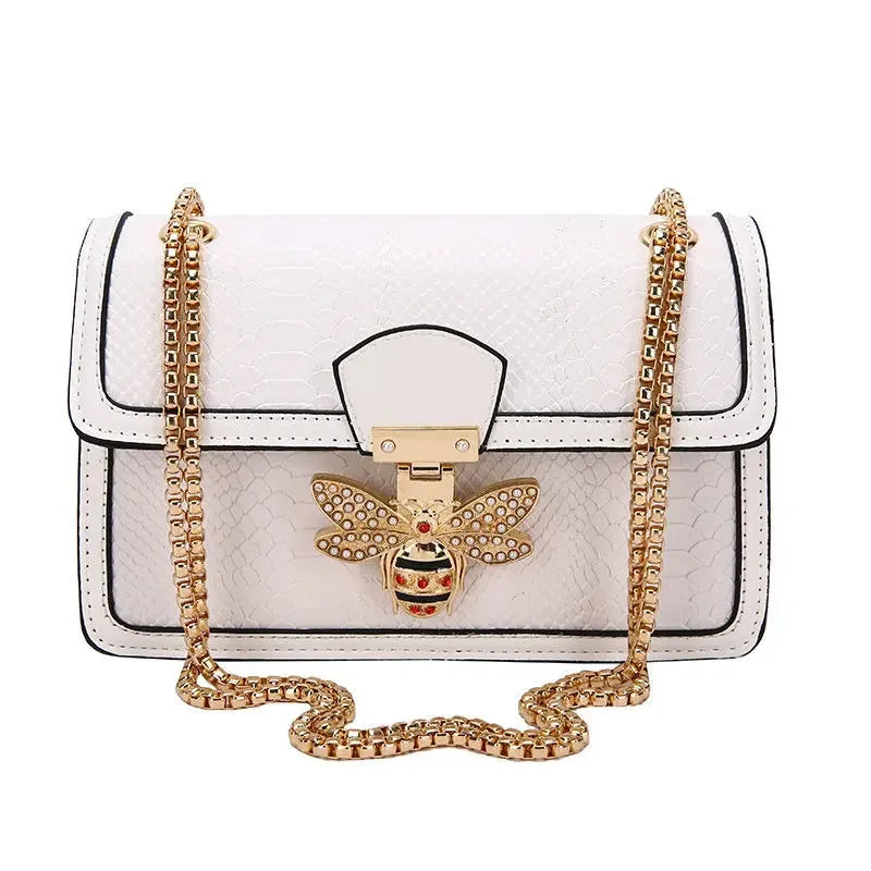 Bee Lock Crocodile Tote Bag