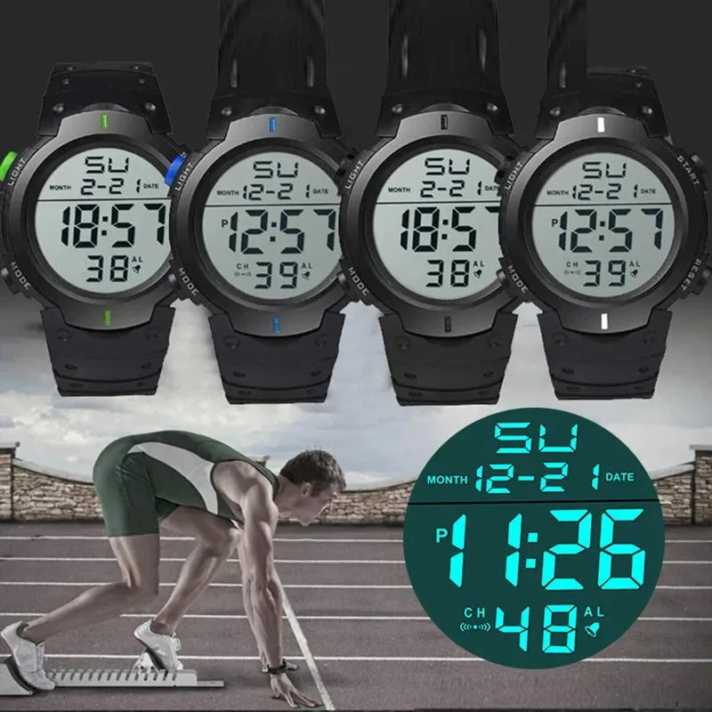 Men's LED Digital Rubber Sports Watch