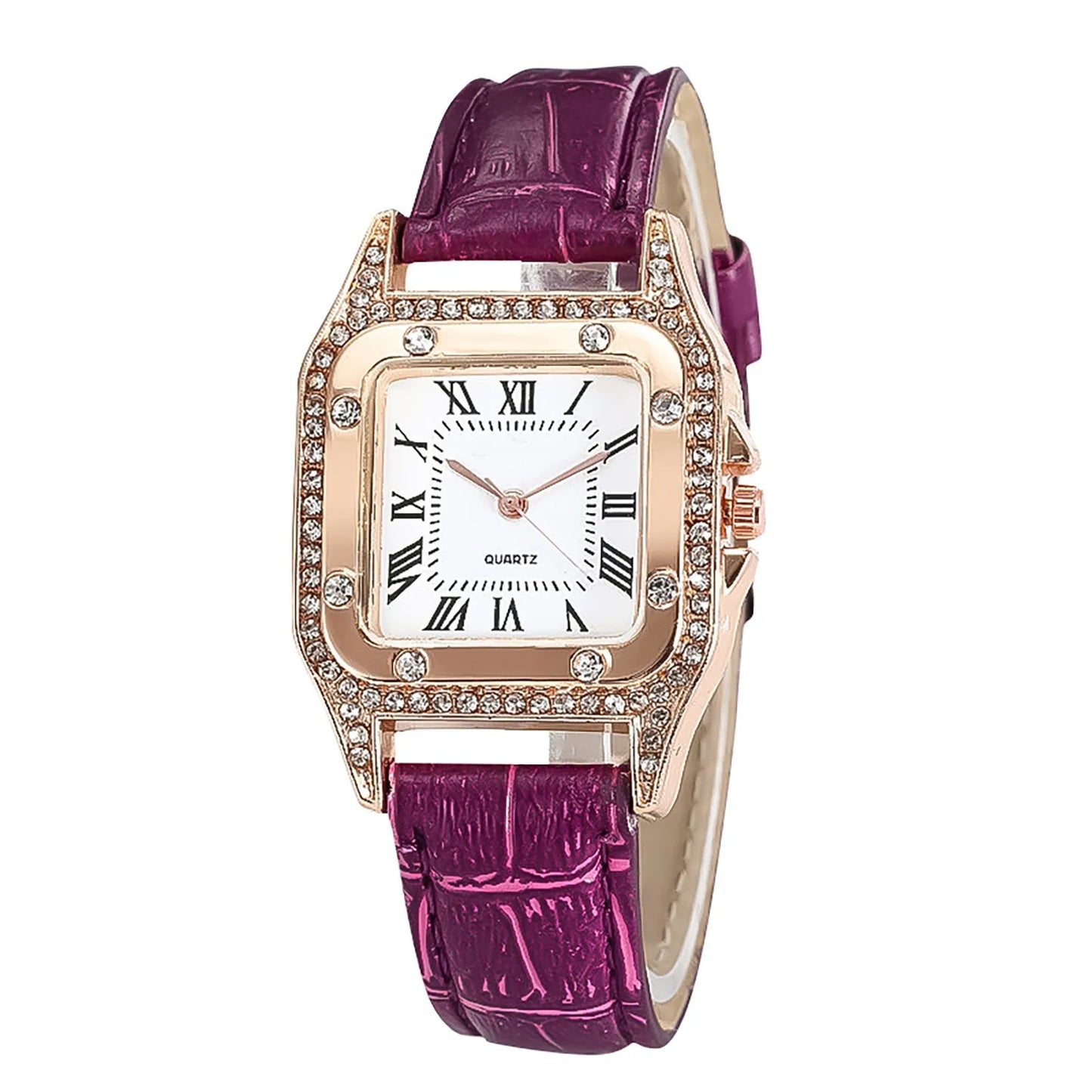 Leather Strap Bracelet Watch Set