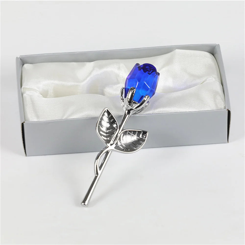 Crystal Glass Rose Artificial Flower Gift