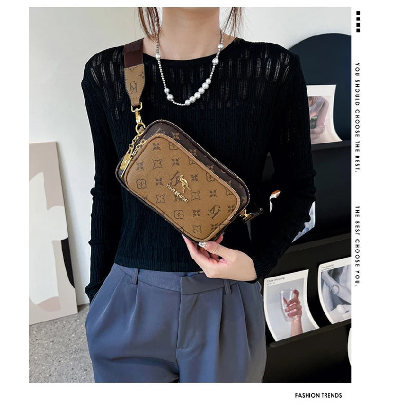 Women's Vintage Monogram Crossbody Bag