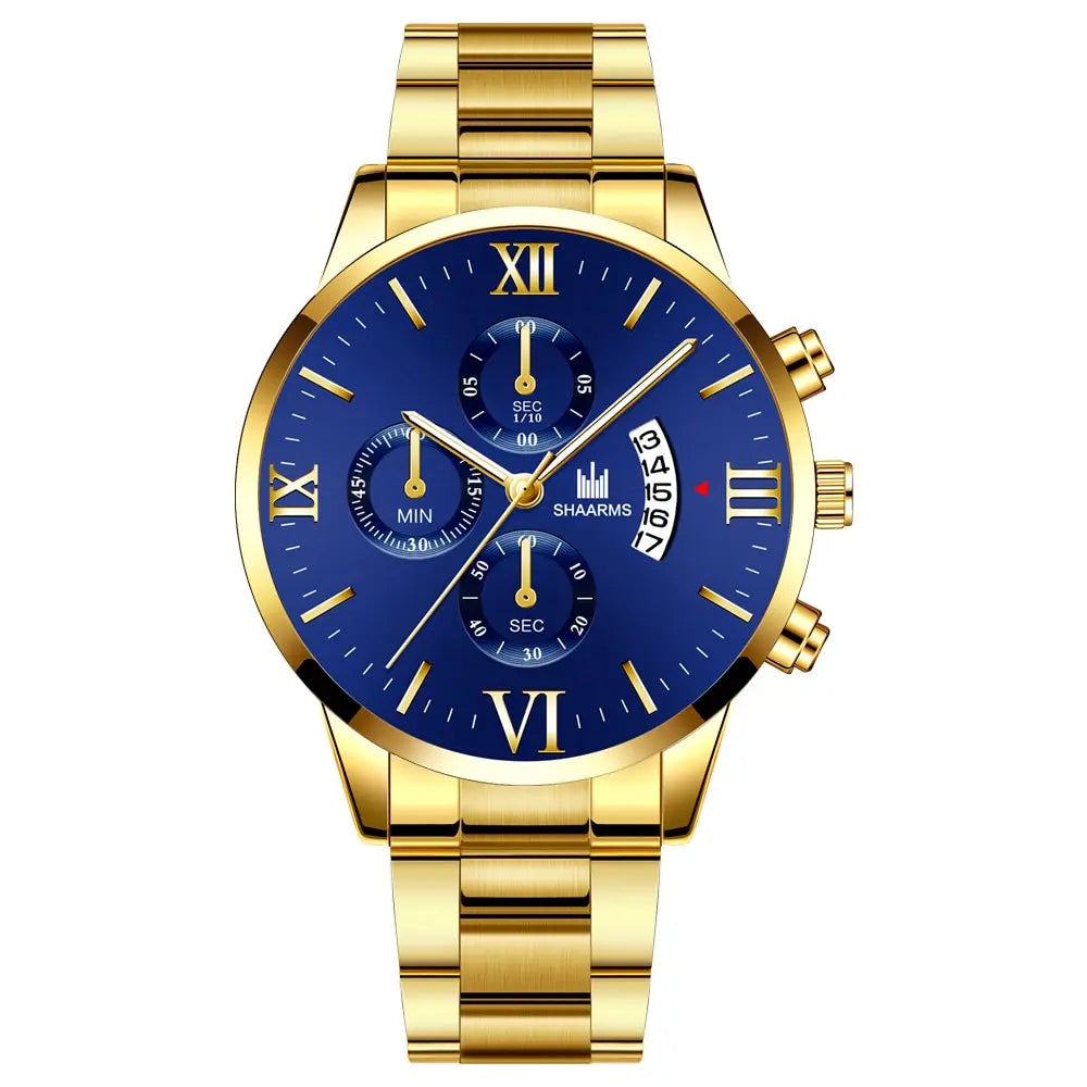 Men's Steel Calendar Business Quartz Watch