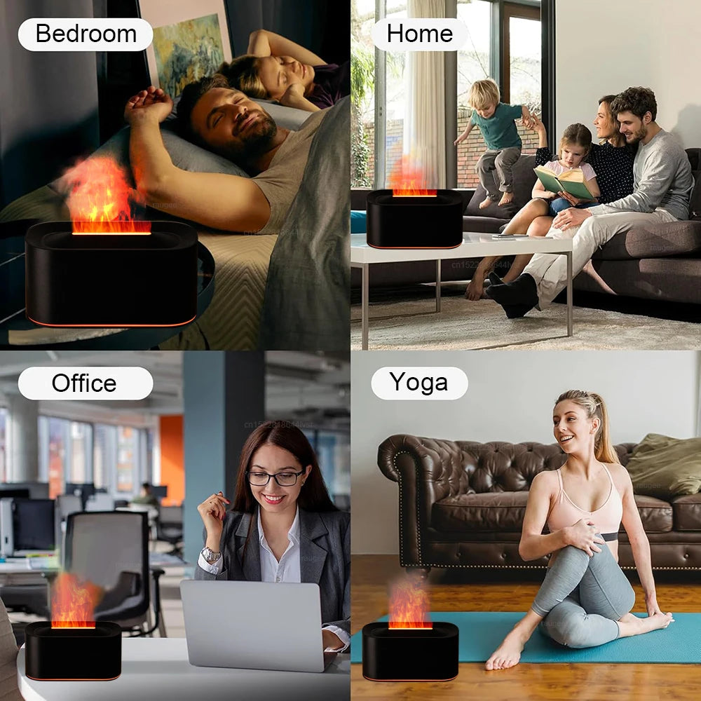 Flame Effect Oil Diffuser USB LED Night Light