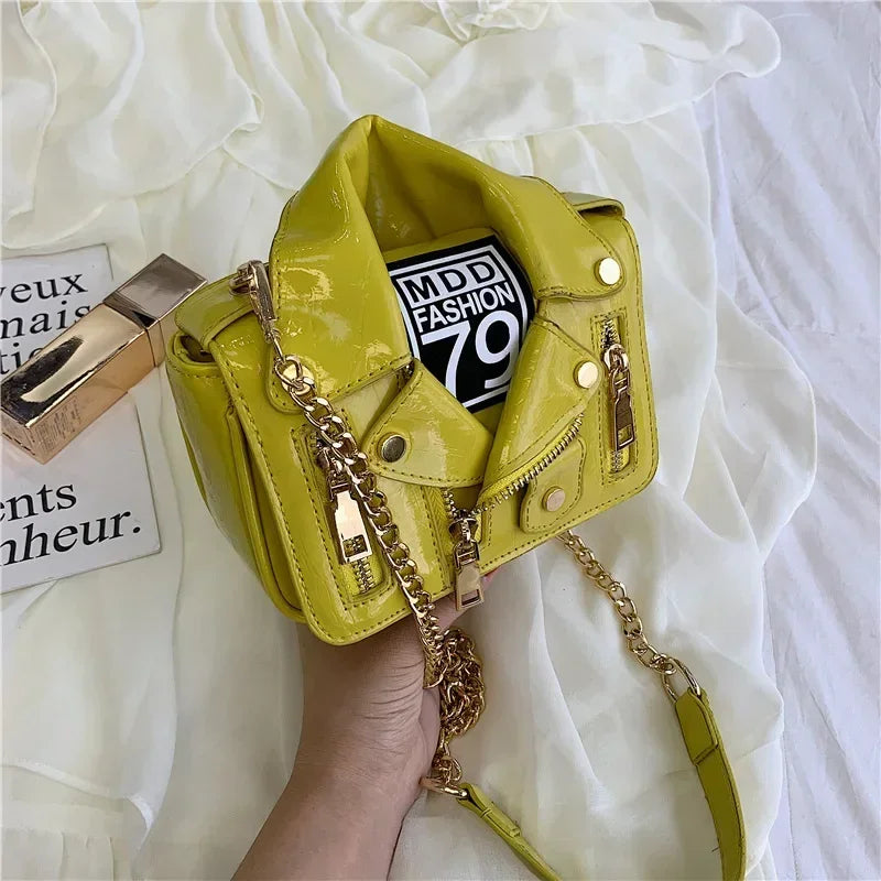 Women's PU Leather Motorcycle Shoulder Bag