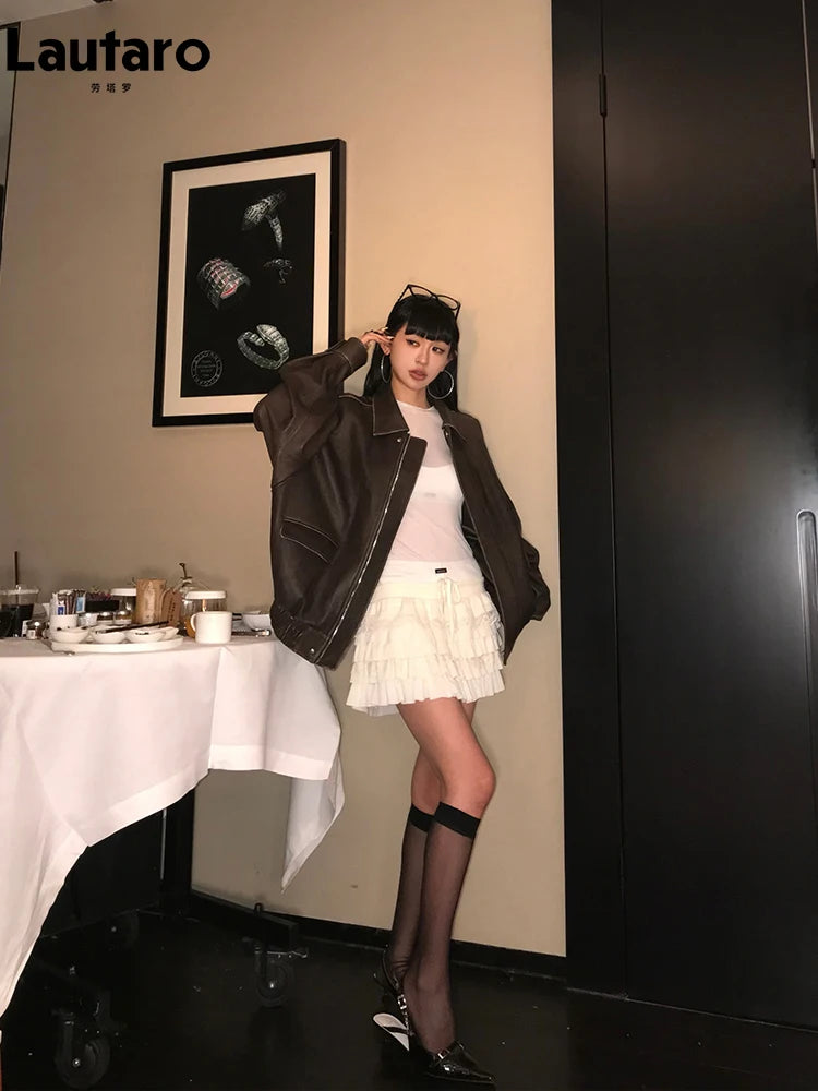 Distressed Faux Leather Jacket