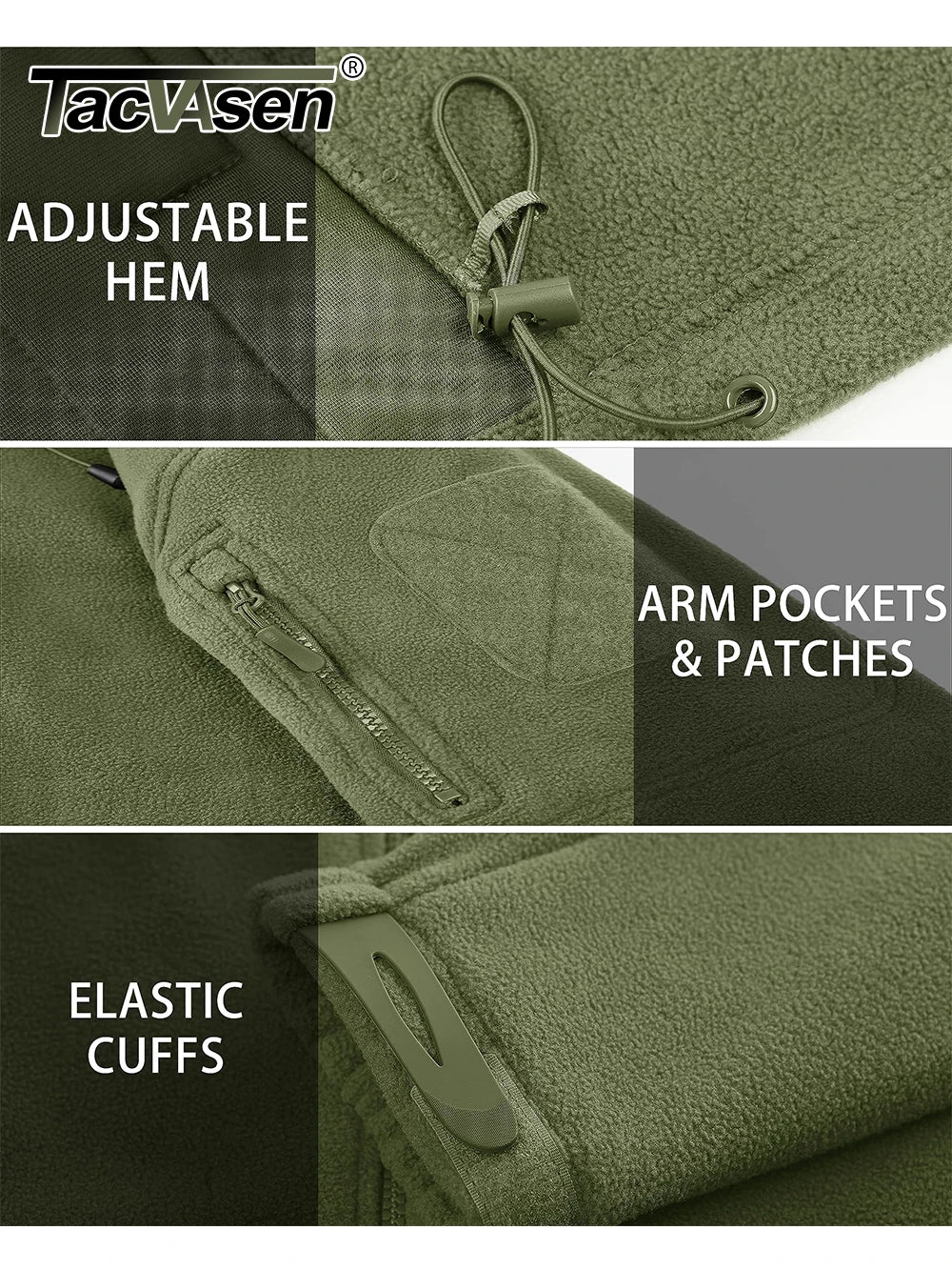 TACVASEN Fleece Hooded Men Jacket