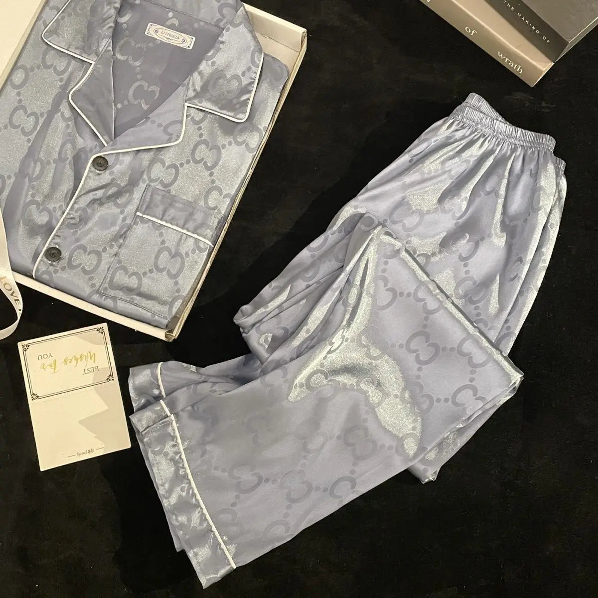 Ice Silk Men Loungewear Pajama Set