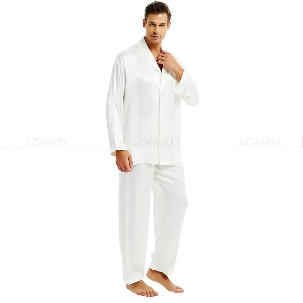 Men's Silk Satin Pajama Set Gift