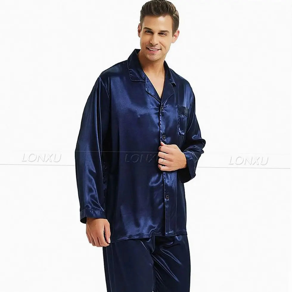 Men's Silk Satin Pajama Set Gift