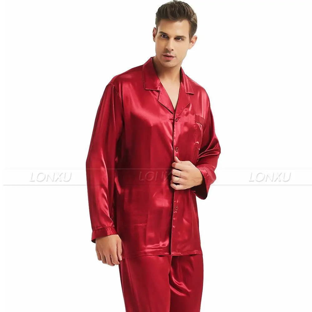 Men's Silk Satin Pajama Set Gift