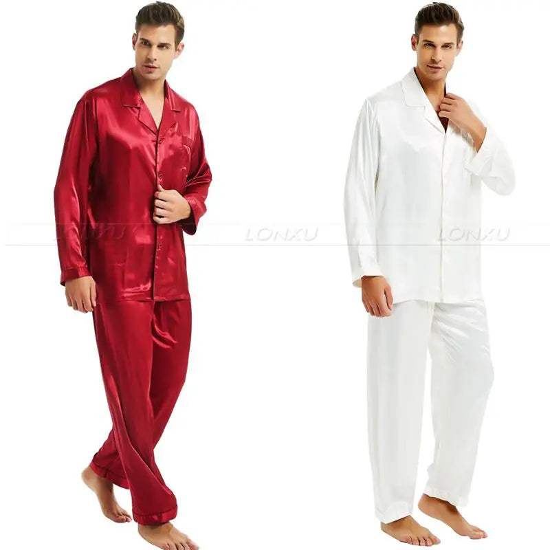 Men's Silk Satin Pajama Set Gift