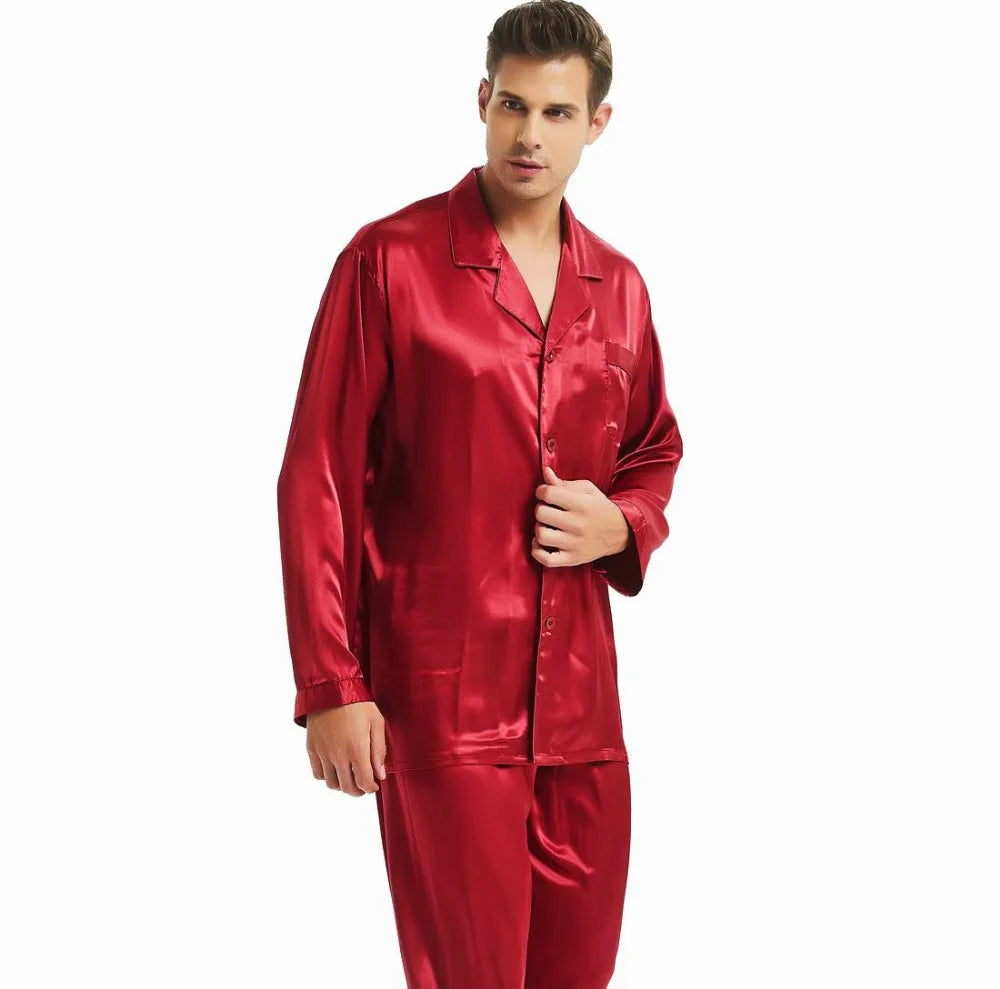 Men's Silk Satin Pajama Set Gift